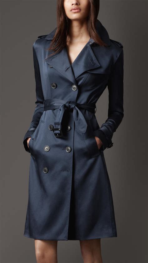 burberry classic blue coat womens